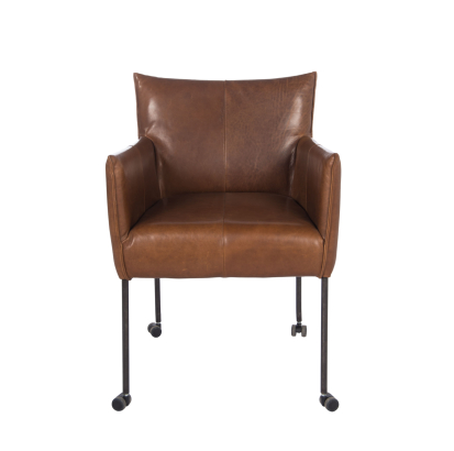 Nr. 52 / Stuhl mit Armteil auf Rollen / in Leder / ab 989 €